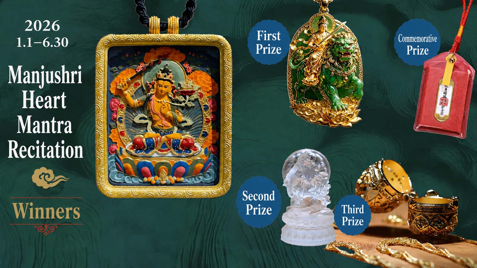 Manjushri Heart Mantra Recitation Winners  (January 1 – June 30, 2026)